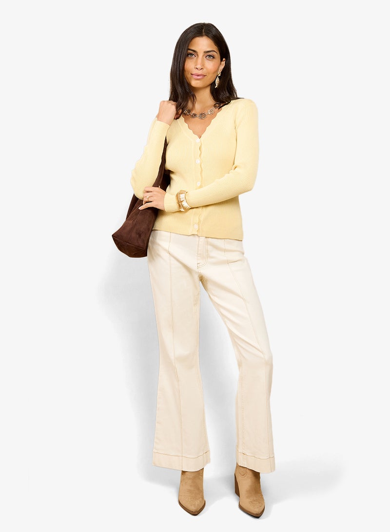 Little Mistress Lemon Scallop Cardi - Image 4